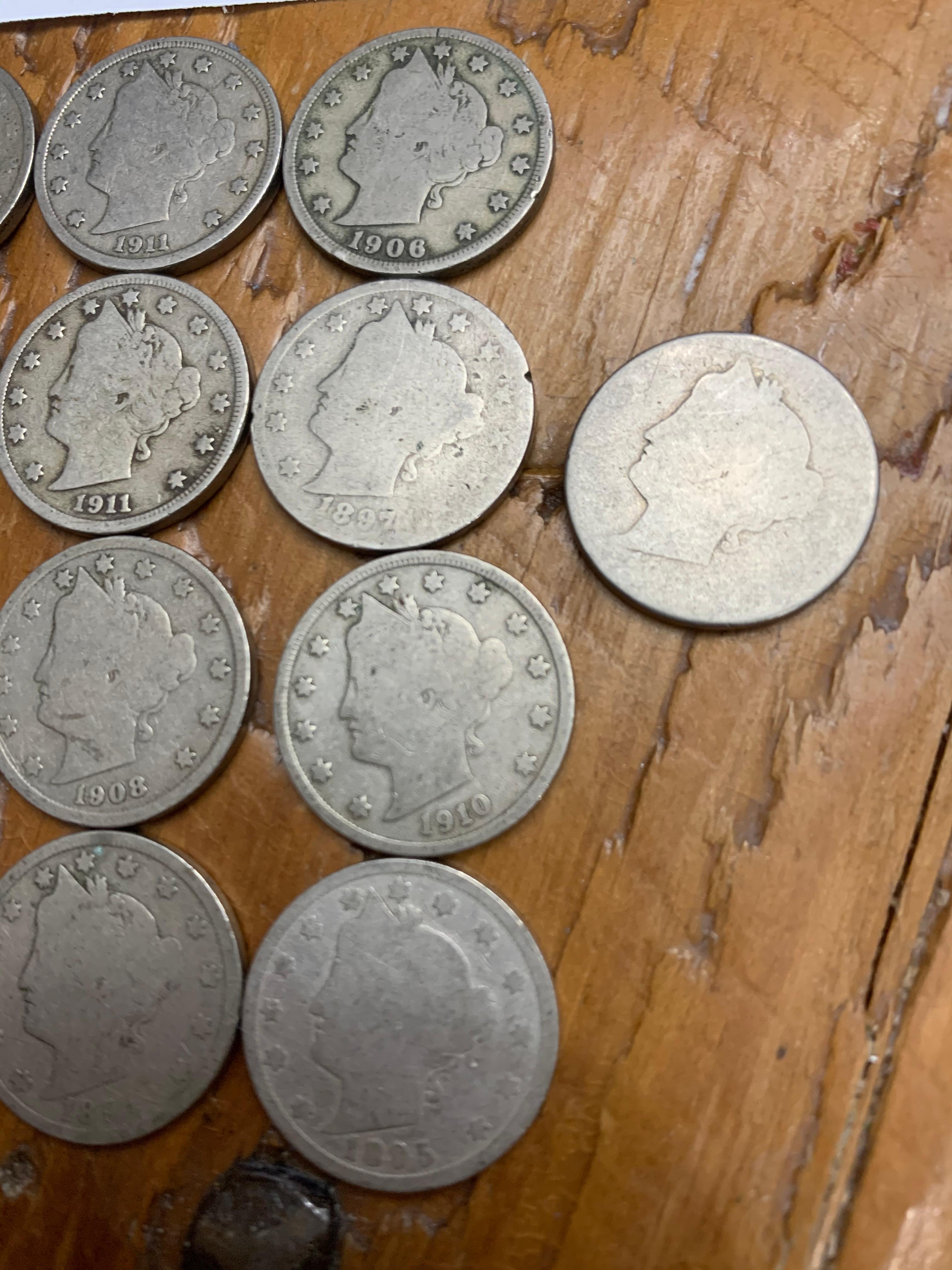 (17) Liberty Head V Nickels From 1900 To 1911