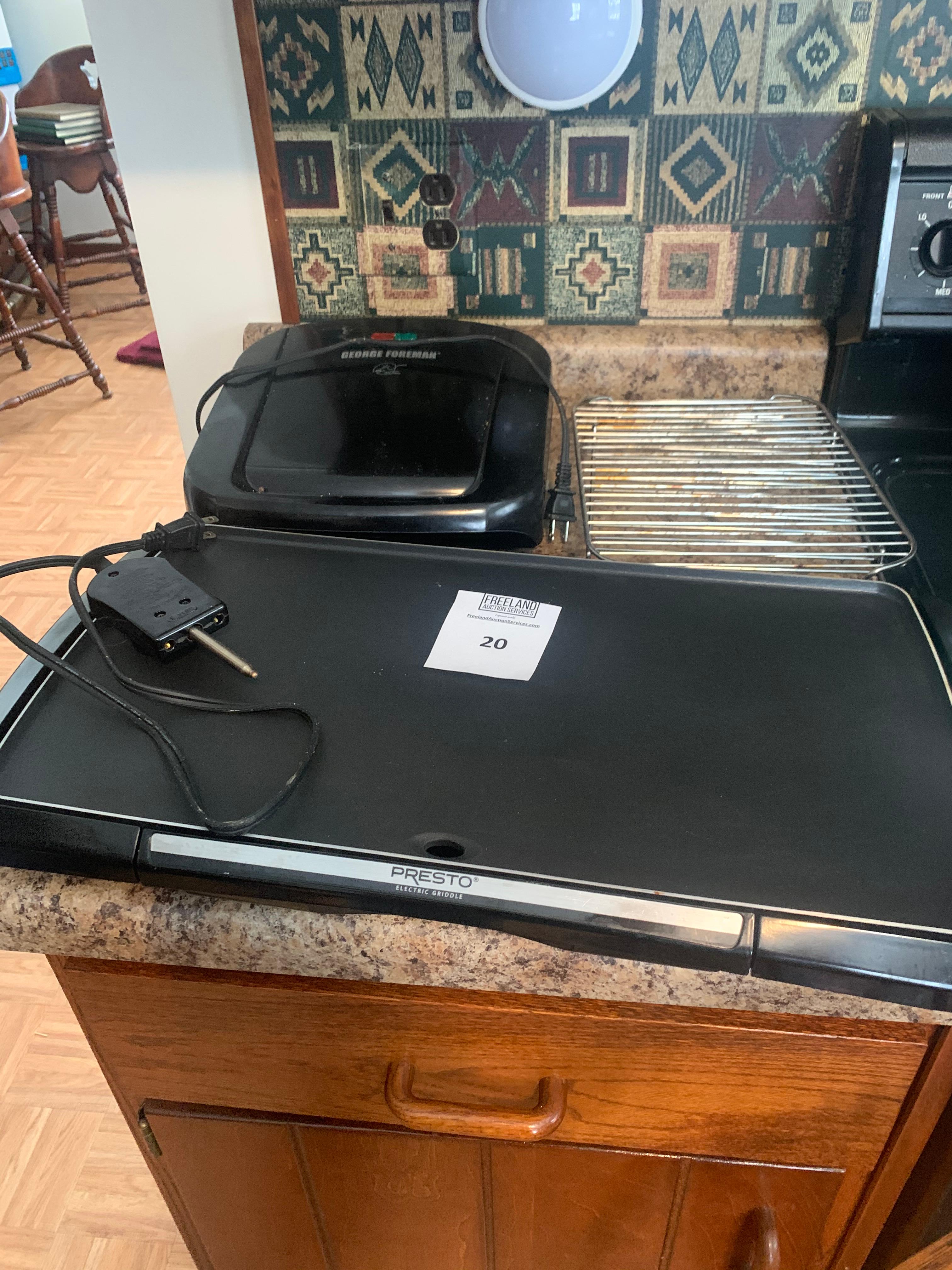 Presto Electric Griddle And George Foreman Grill Lightly Used