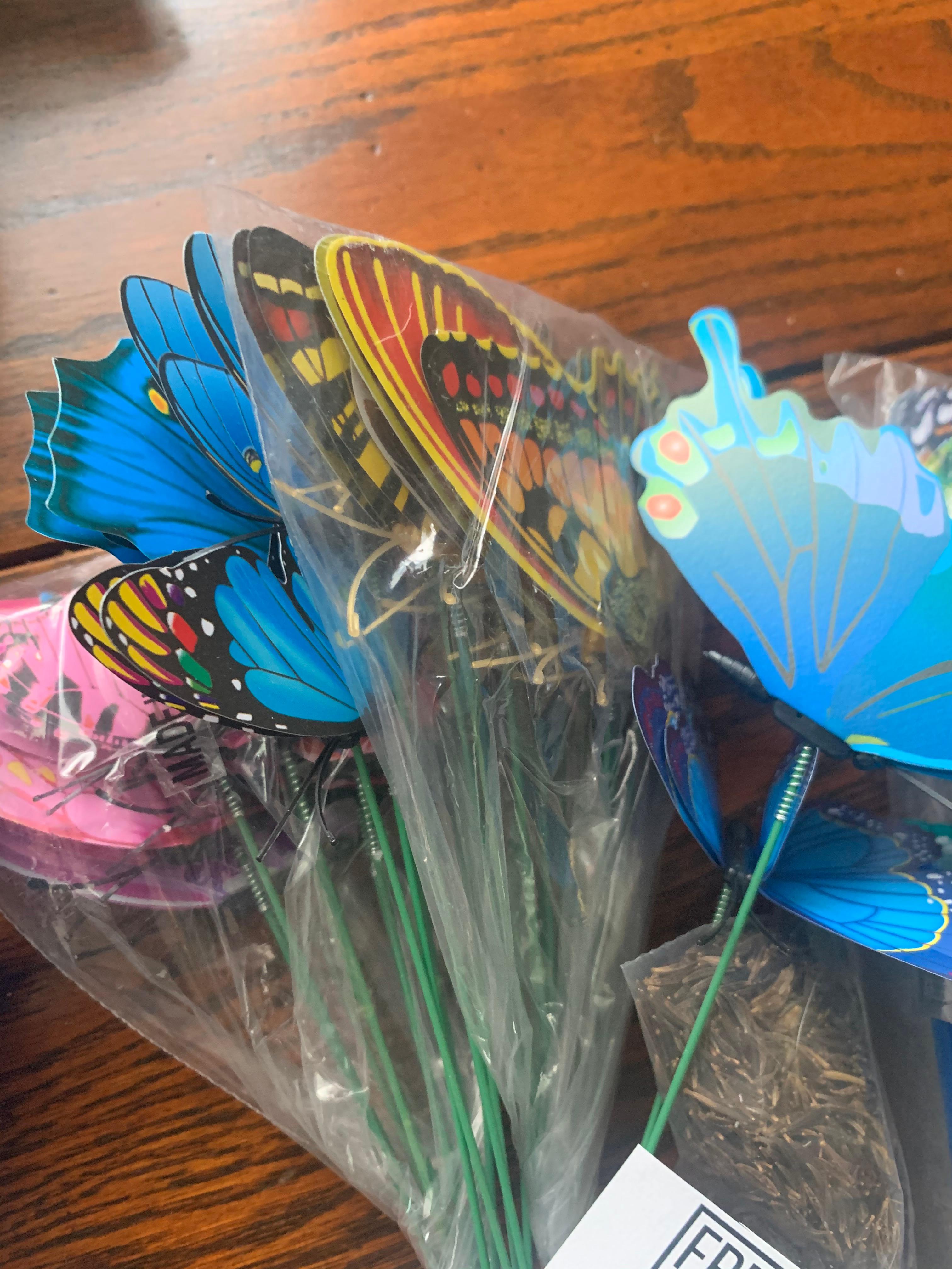 Group Of Butterfly Flower Additions And Vases