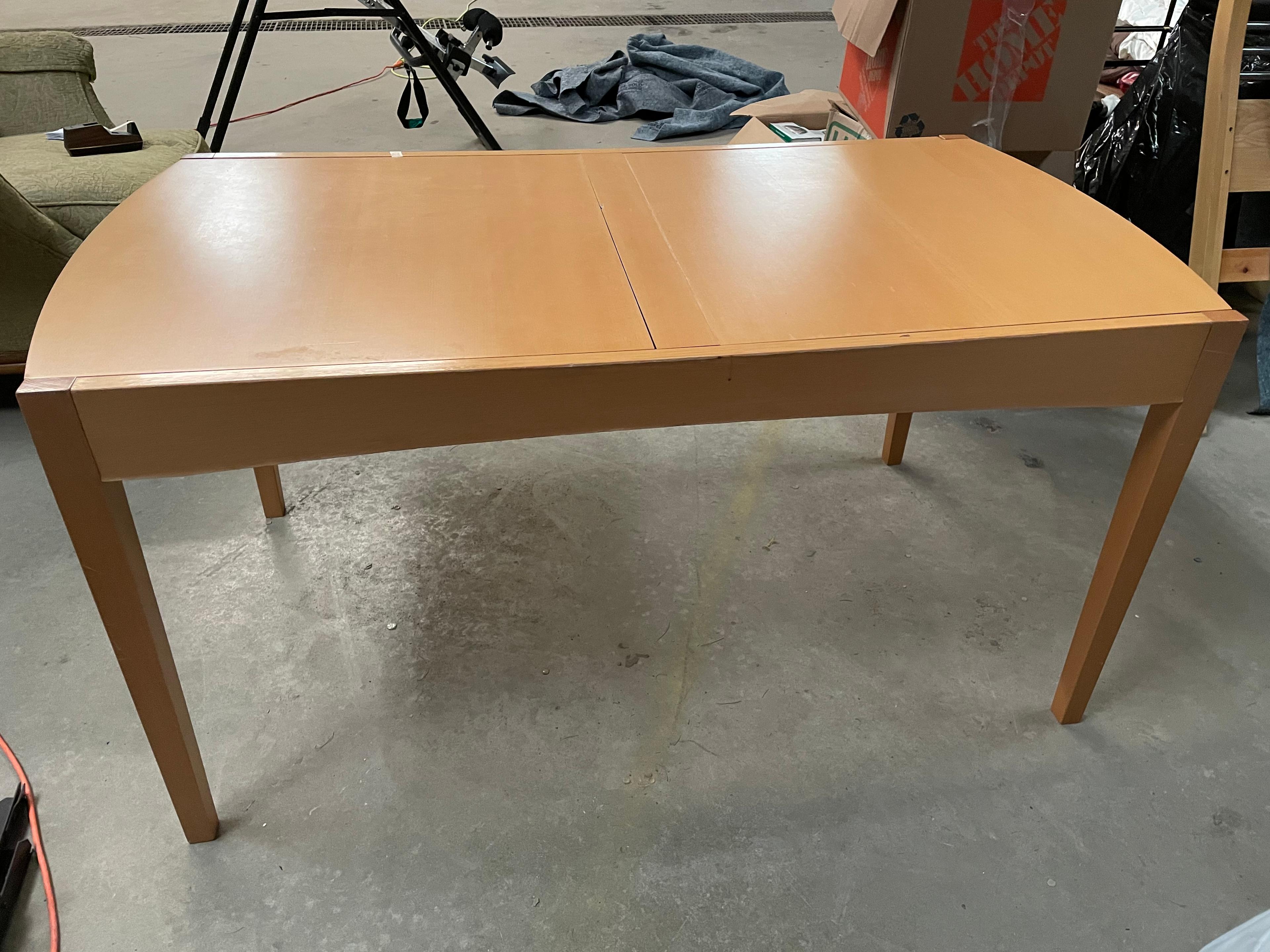 Unique Blonde Wood Dining Room Table with EXTENDED SECTION