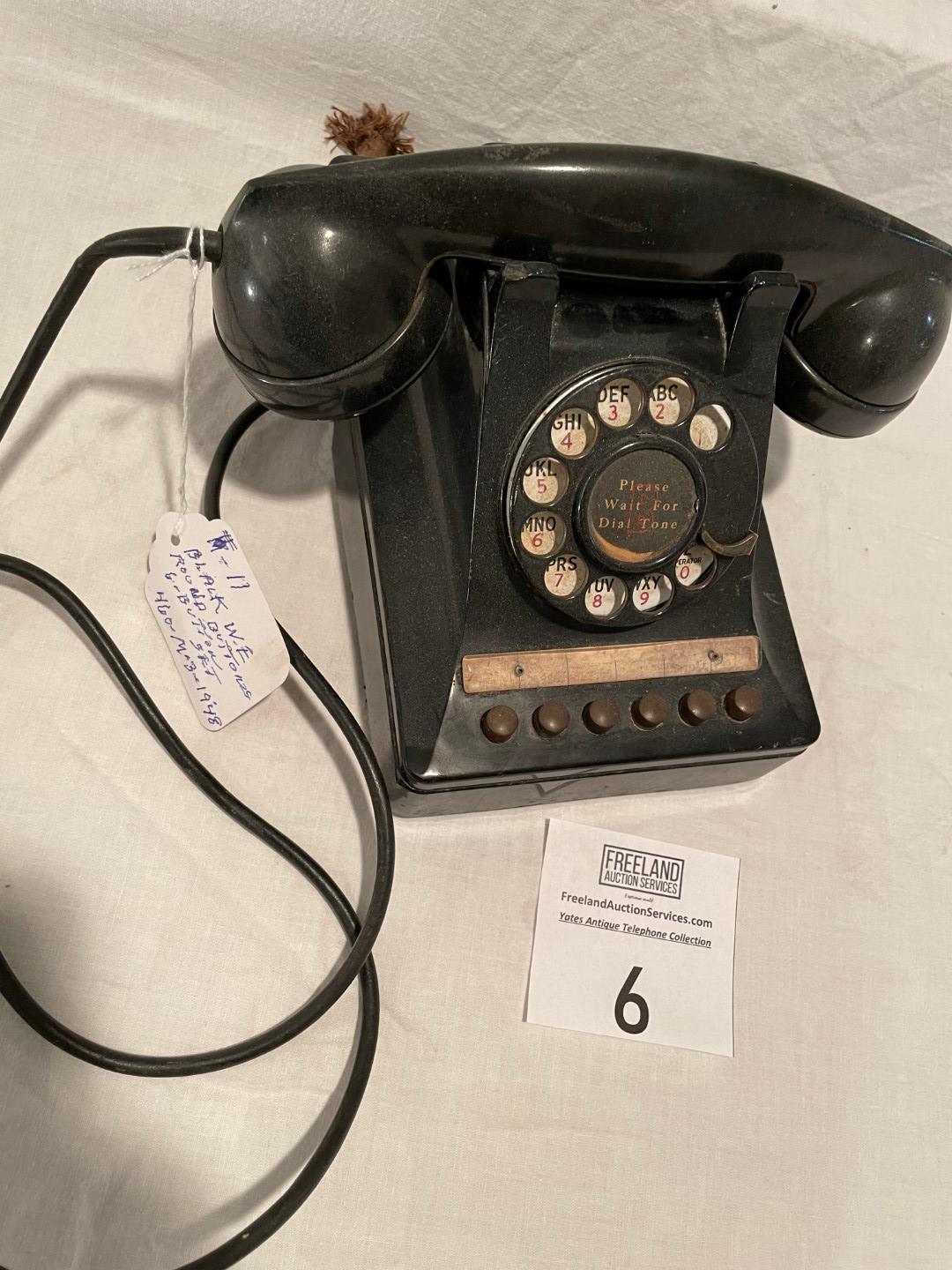 Western Electric BLACK round 6-button telephone 1948 model 460-M