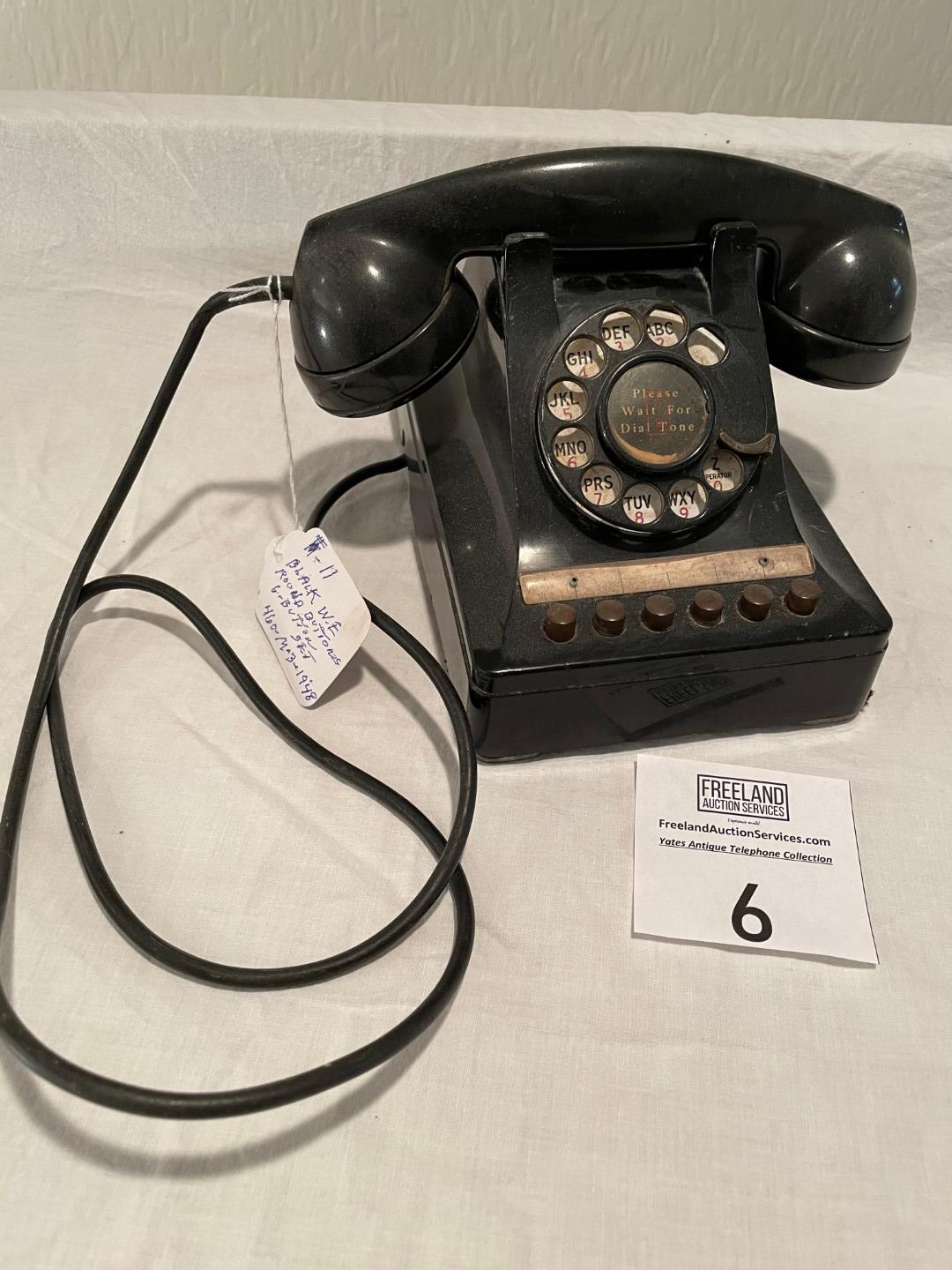 Western Electric BLACK round 6-button telephone 1948 model 460-M