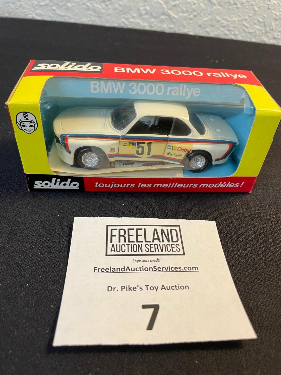 Solido BMW 3000 Rallye White Die-Cast race car in original box