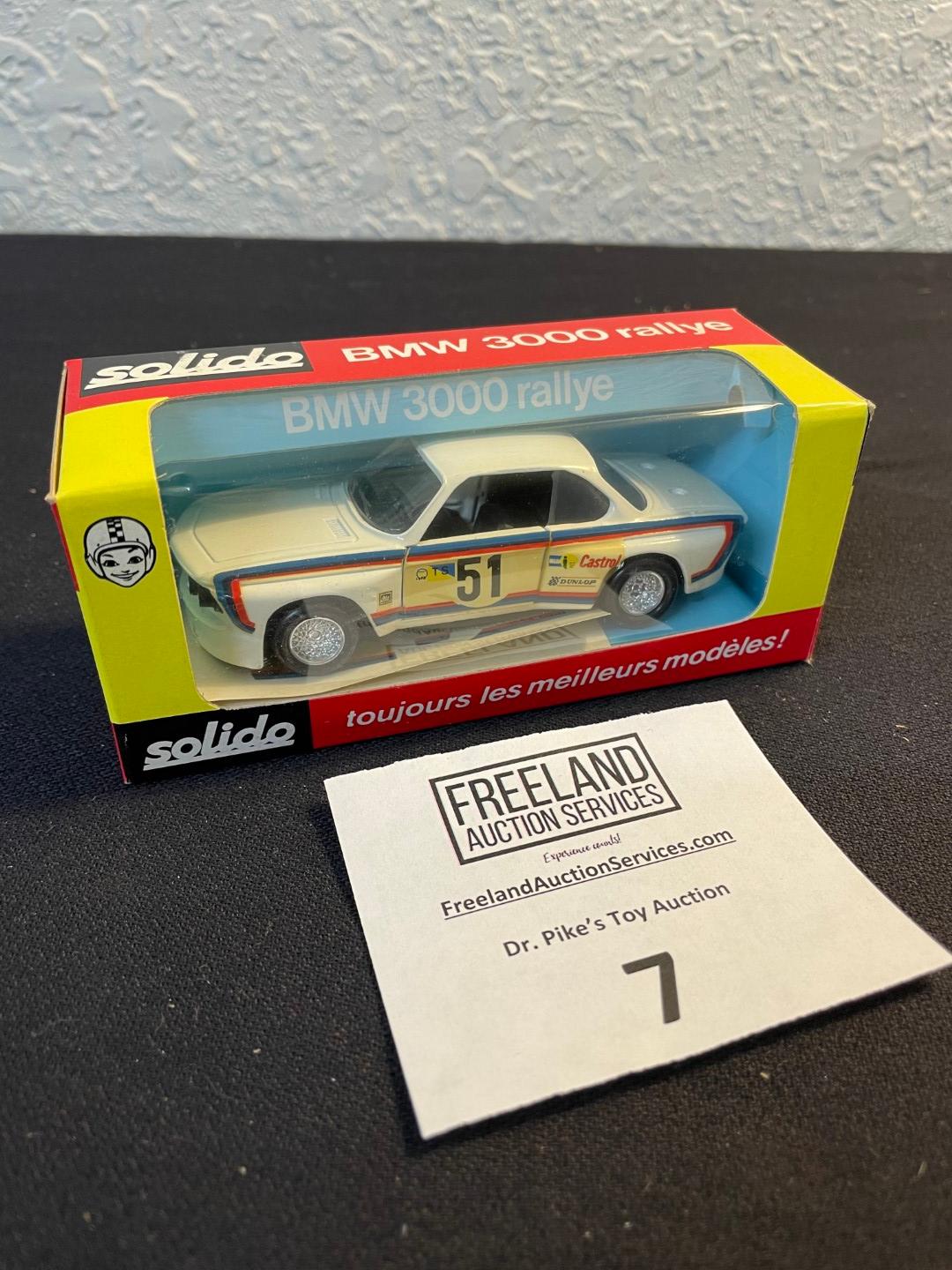 Solido BMW 3000 Rallye White Die-Cast race car in original box