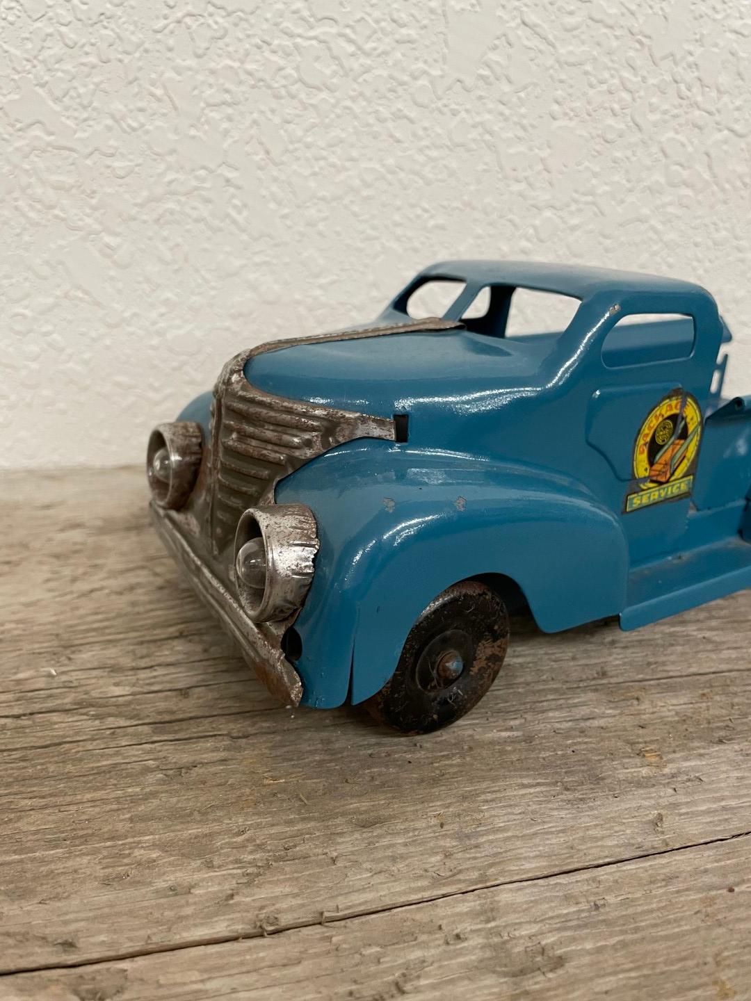 Marx Package Service blue pressed steel truck