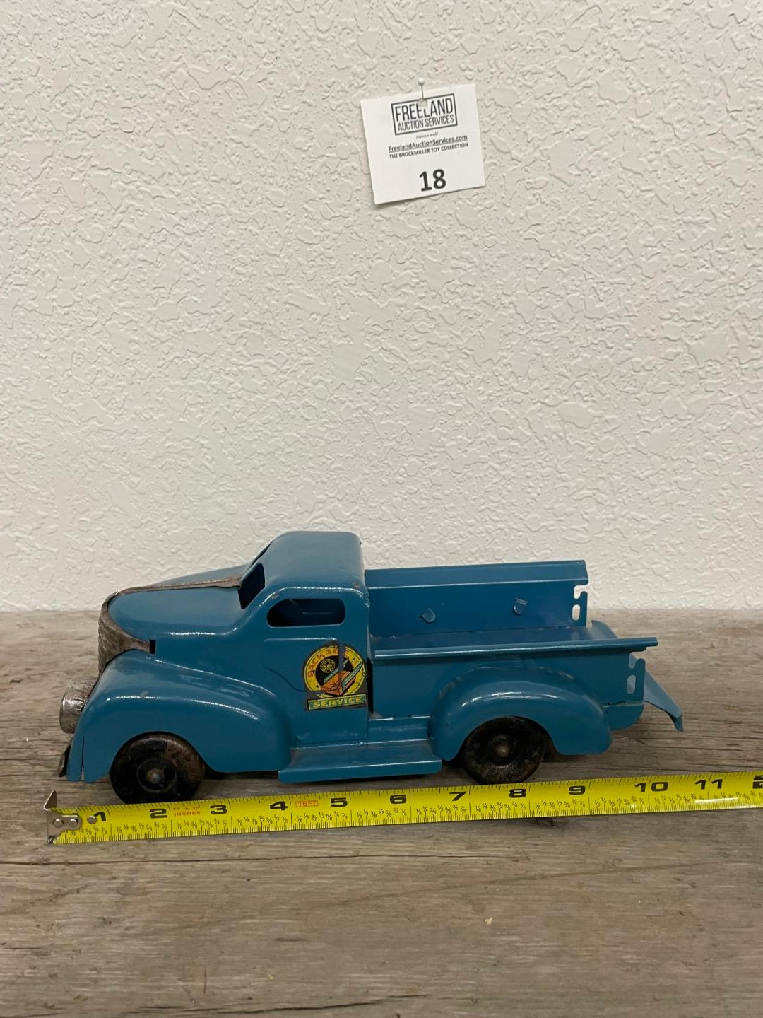 Marx Package Service blue pressed steel truck