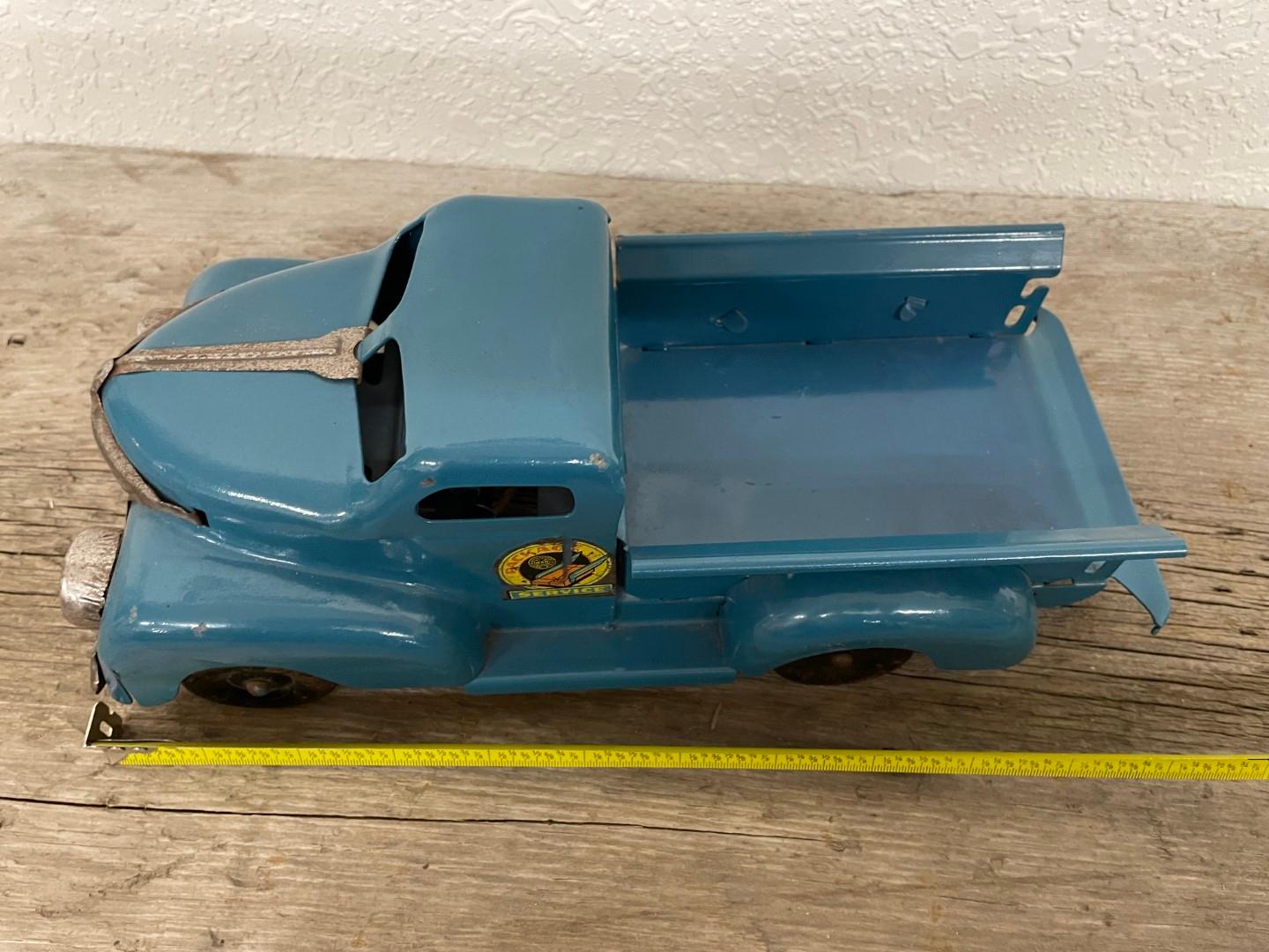 Marx Package Service blue pressed steel truck