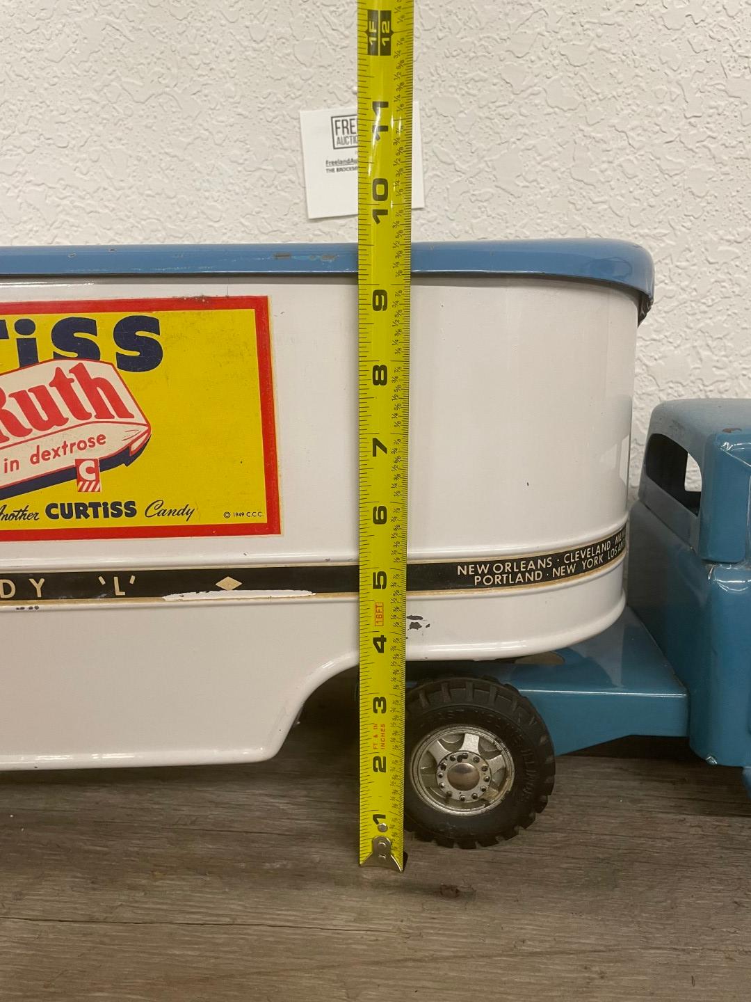 1940s Buddy L pressed steel CURTISS CANDIES semi truck