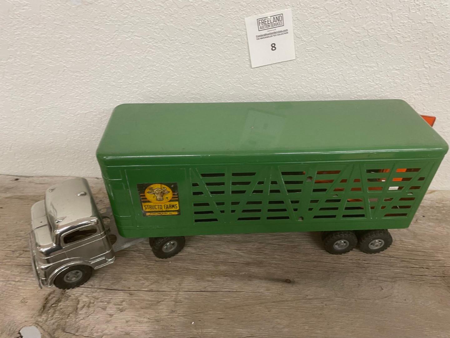 Structo Cattle Farms 1950s toy semi in excellent condition