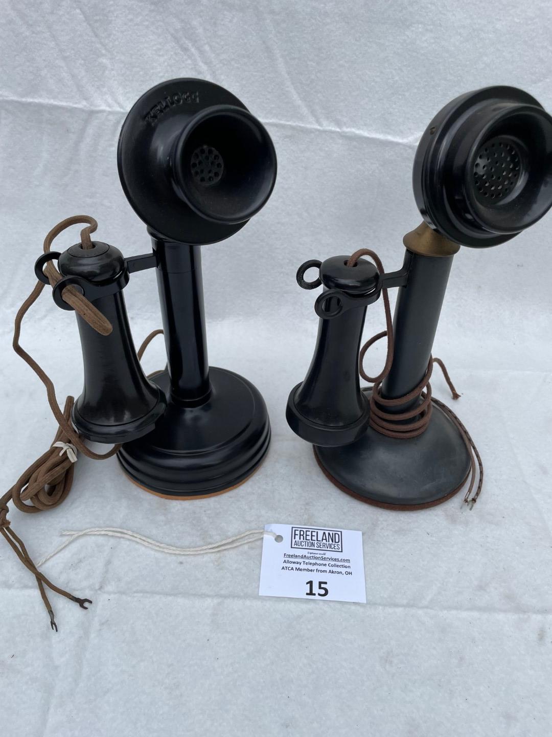 Pair of early 1900s Candlestick Telephones KELLOGG and WESTERN ELECTRIC