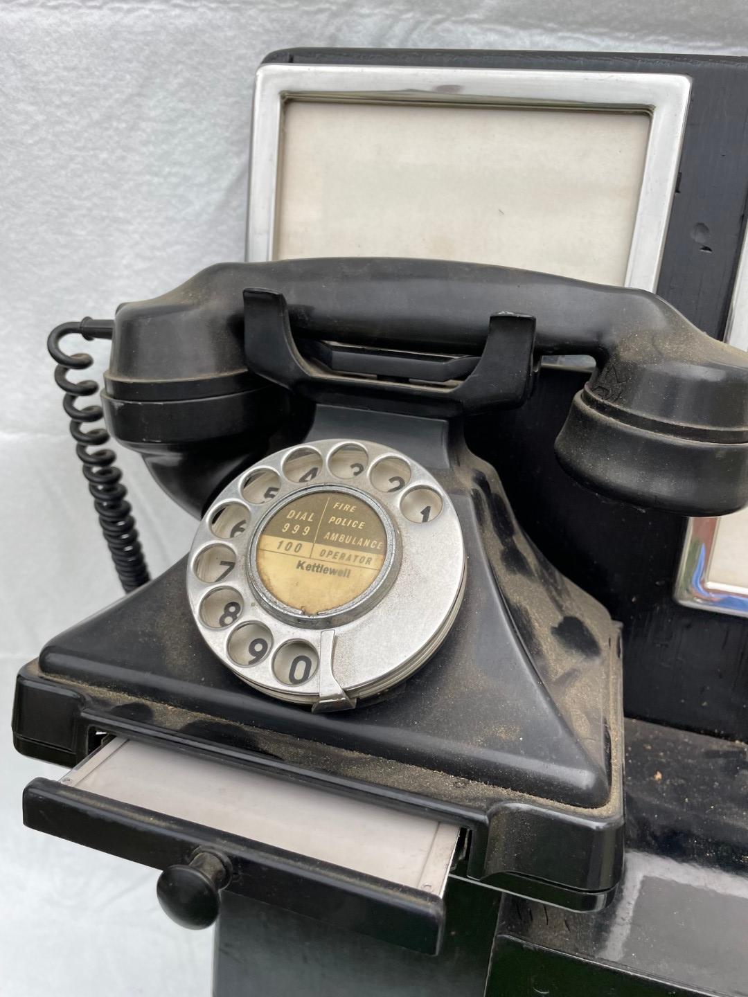 Unusual ENGLISH Desk Payphone with modular plug KETTLEWELL number card