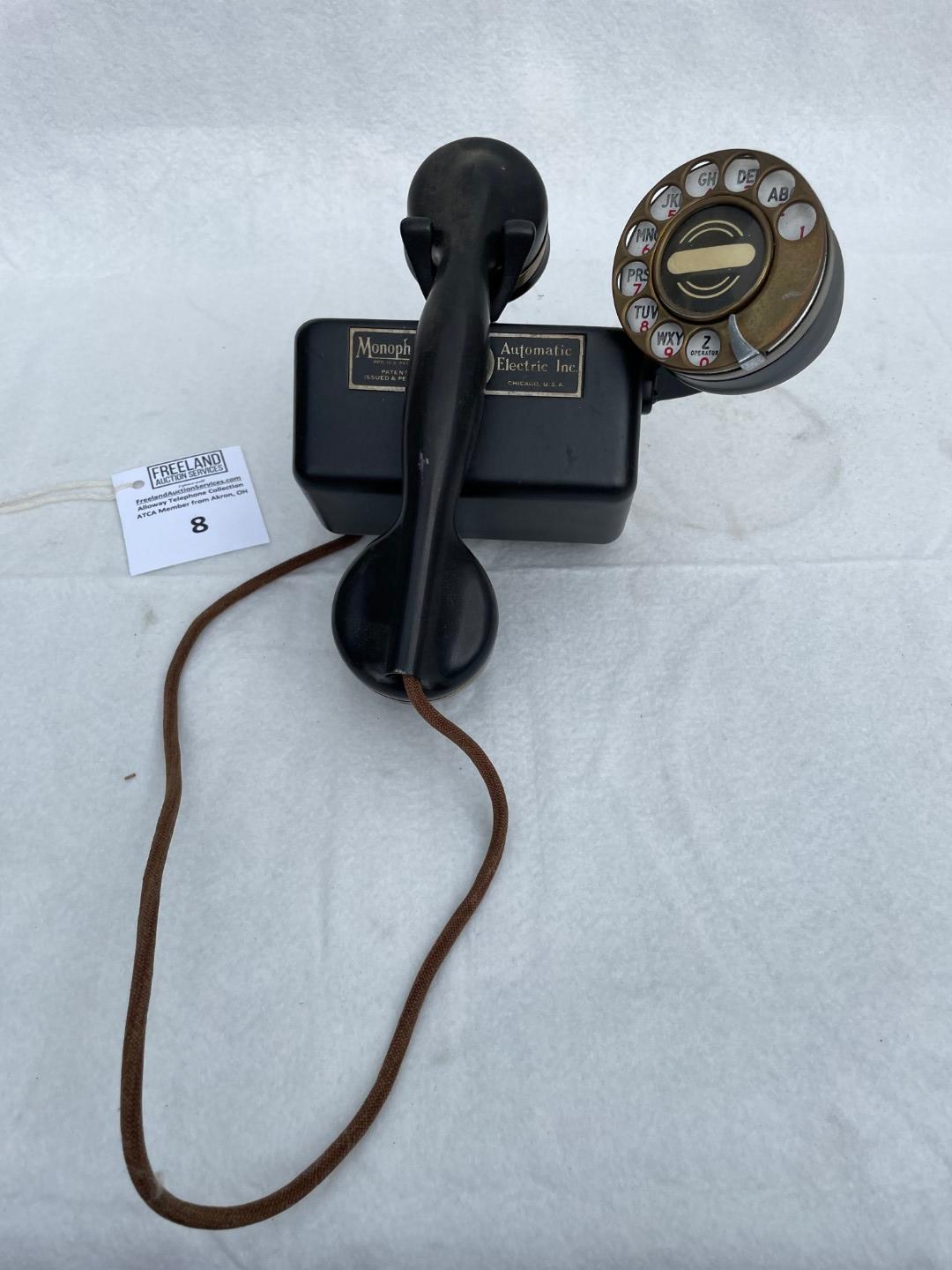 1930s Automatic Electric UNUSUAL MONOPHONE Spacesaver wall telephone