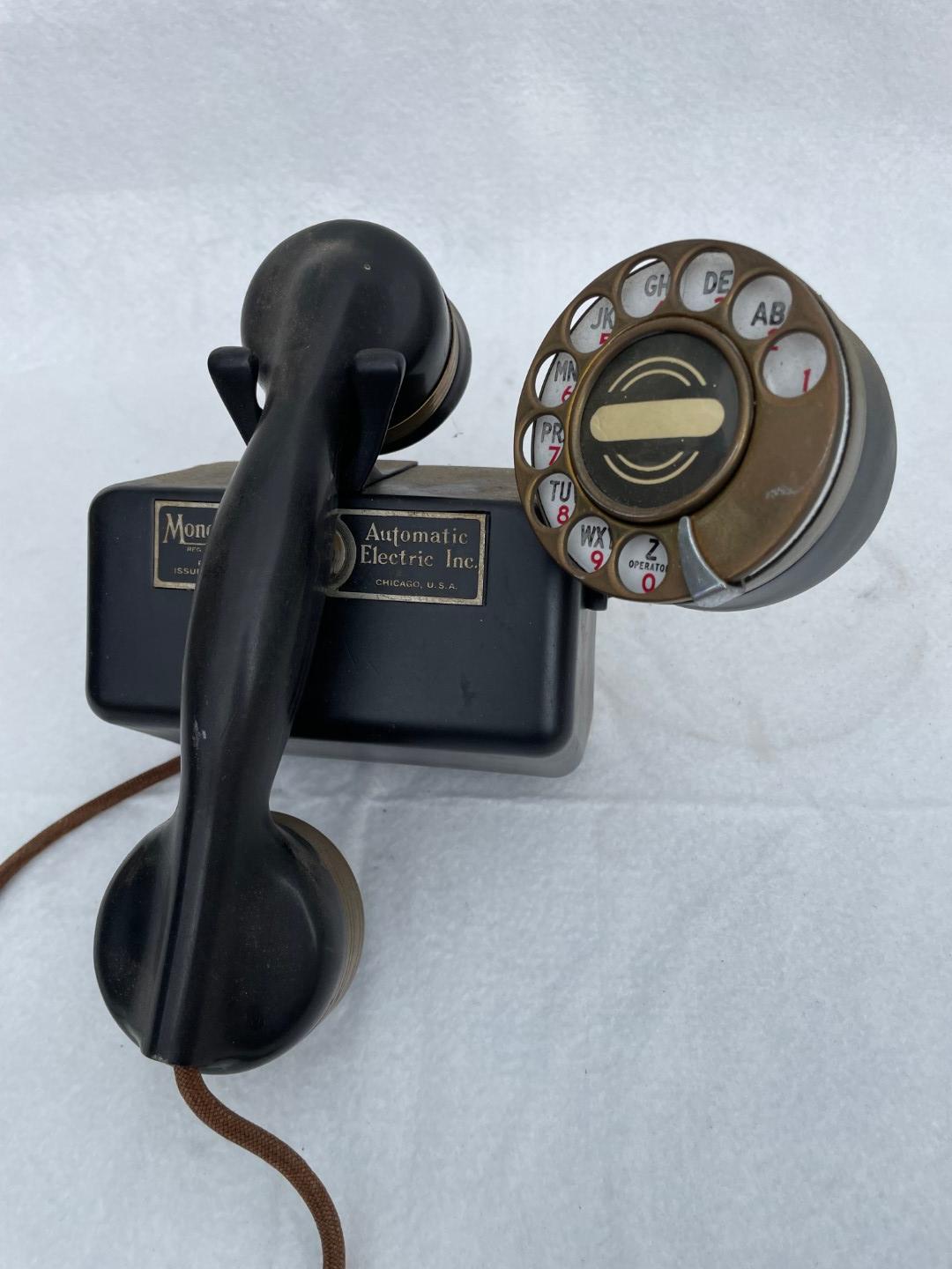 1930s Automatic Electric UNUSUAL MONOPHONE Spacesaver wall telephone