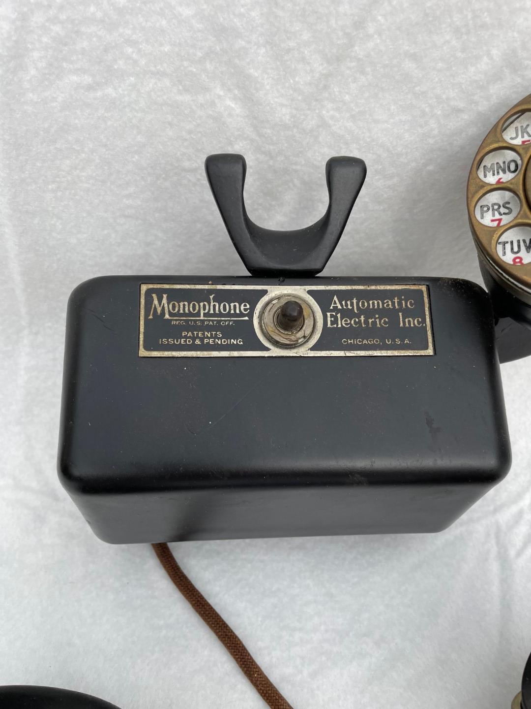 1930s Automatic Electric UNUSUAL MONOPHONE Spacesaver wall telephone