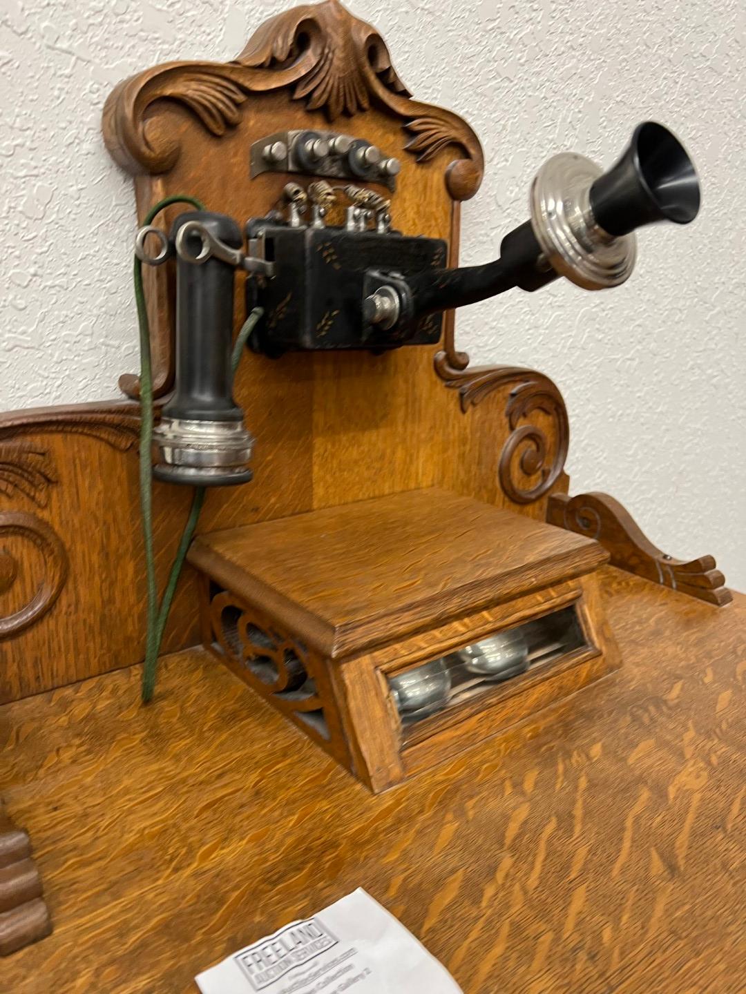 1898 Stromberg Carlson OAK MUSEUM QUALITY Telephone Vanity