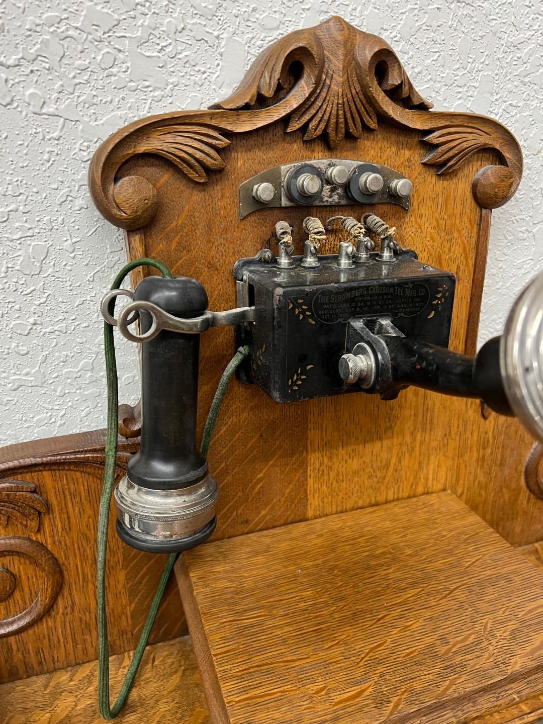 1898 Stromberg Carlson OAK MUSEUM QUALITY Telephone Vanity