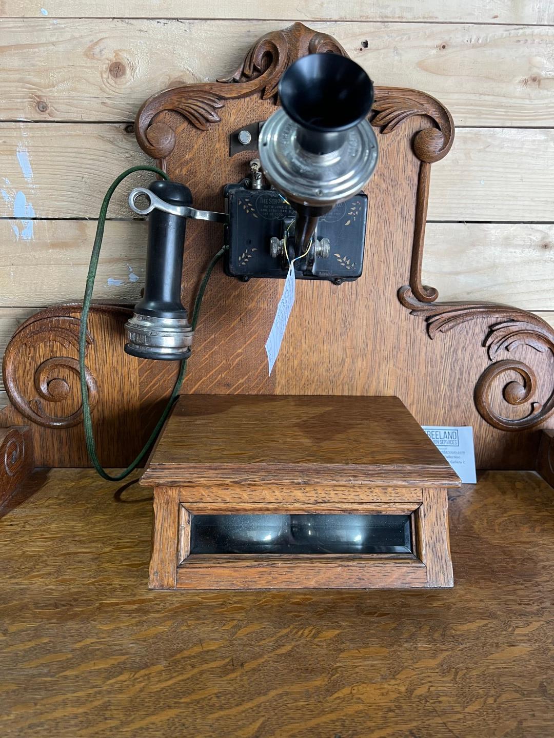 1898 Stromberg Carlson OAK MUSEUM QUALITY Telephone Vanity