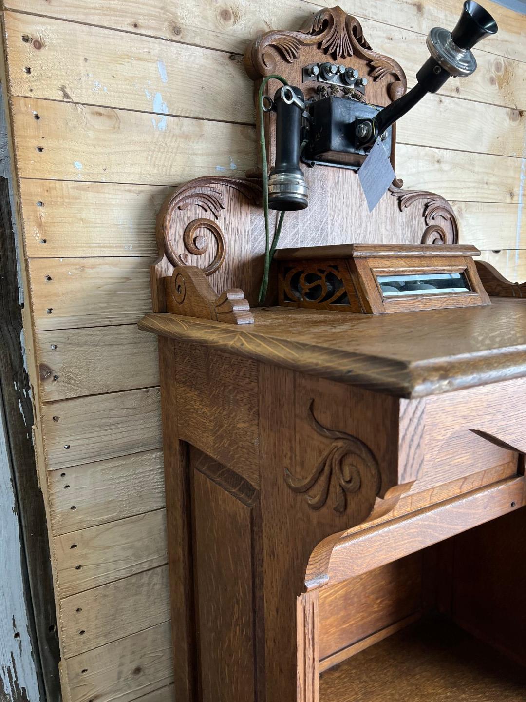 1898 Stromberg Carlson OAK MUSEUM QUALITY Telephone Vanity