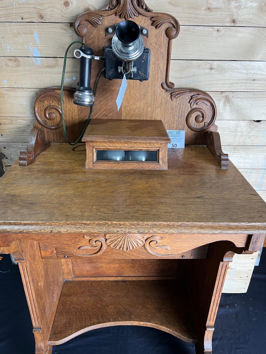 1898 Stromberg Carlson OAK MUSEUM QUALITY Telephone Vanity