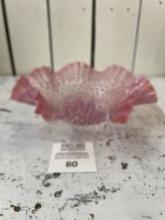 Fenton Cranberry Opalescent Hobnail 11" bowl in excellent condition