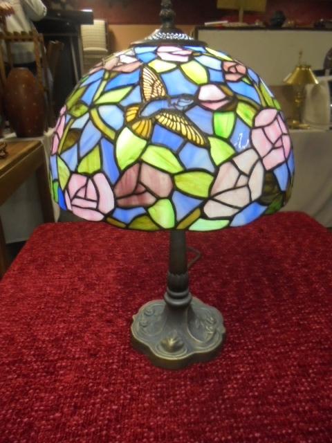 Table Lamp with Stained Glass Shade