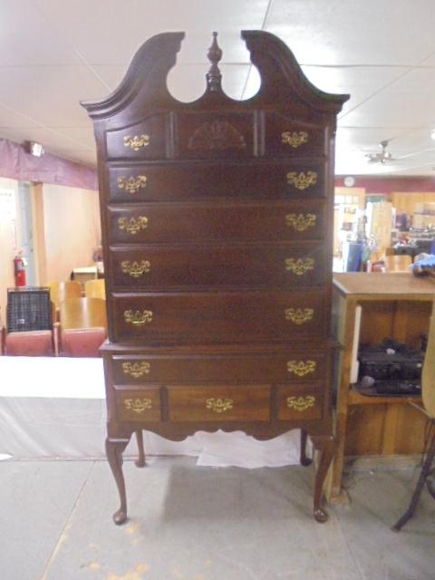 2 Piece Cherry 7 Drawer High Boy Chest