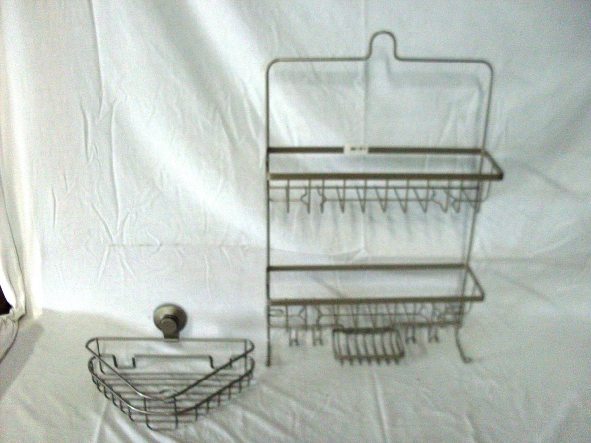 Two piece shower racks