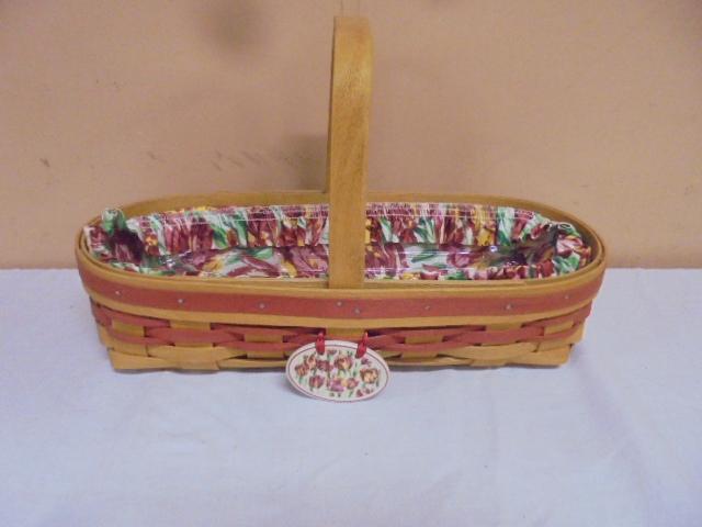 1995 Longaberger Basket w/Liner-Protector and Tie On
