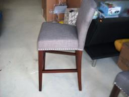 Three 30" tall grey bar stools