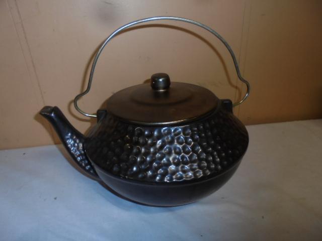 Hammered Tea Kettle Cookie Jar