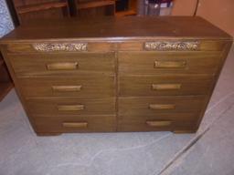 8 Drawer Solid Wood  Dresser w/2 Divided Drawers on Top