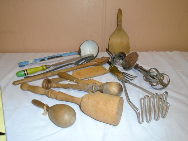 Large Group of Vintage Kitchen Utensils