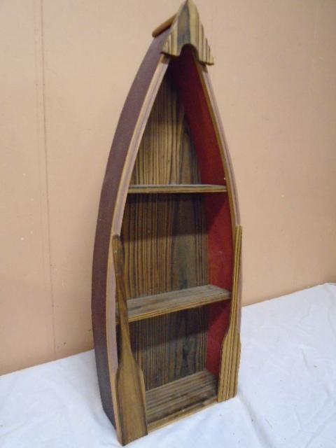 Wooden Boat Wall Shelf