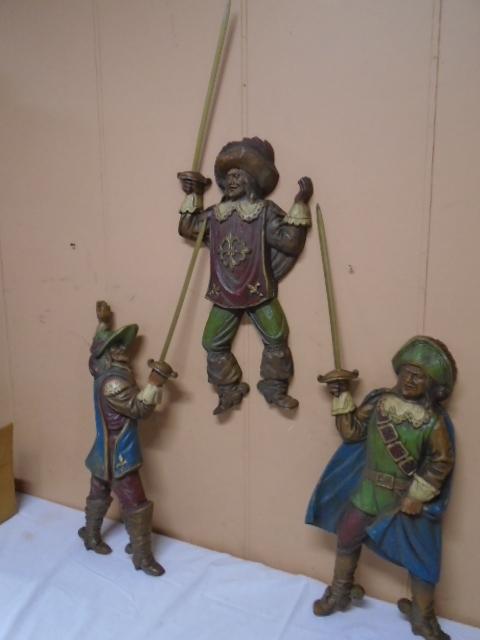 Vintage 3 Pc Set of # Musketeers Wall Hangers