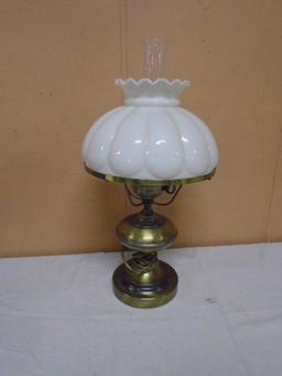 Electrified Brass Oil Lamp