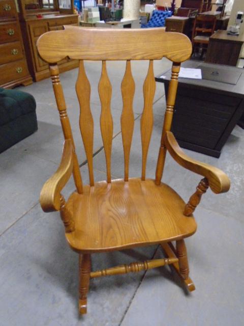 Nice Solid Oak Rocking Chair