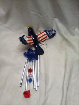 Red White and Blue Bird Wind Chime