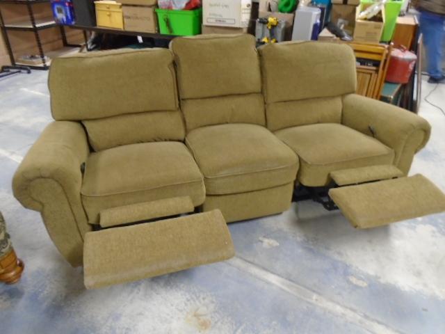 Beautiful Light Brown Dual Reclining Sofa