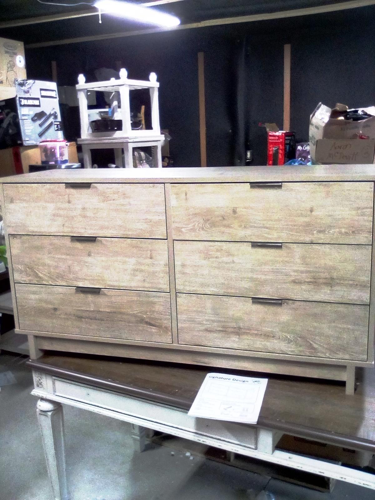 Ashley Furniture Six Drawer Weathered Grey Dresser