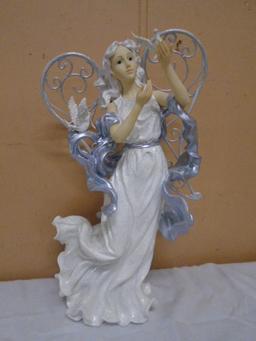 Large Angel Statue w/Metal Wings