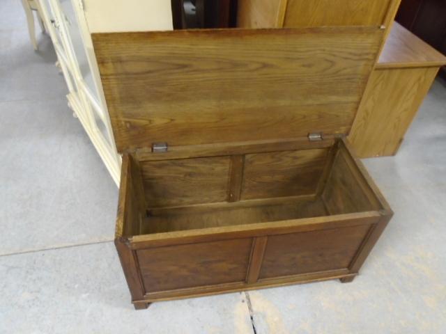 Antique Solid Oak Blanket Chest