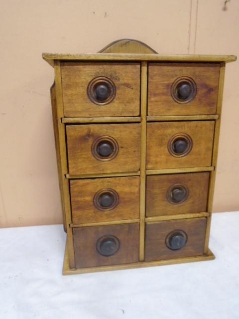 Antique Wooden 8 Drawer Sprice Cabinet