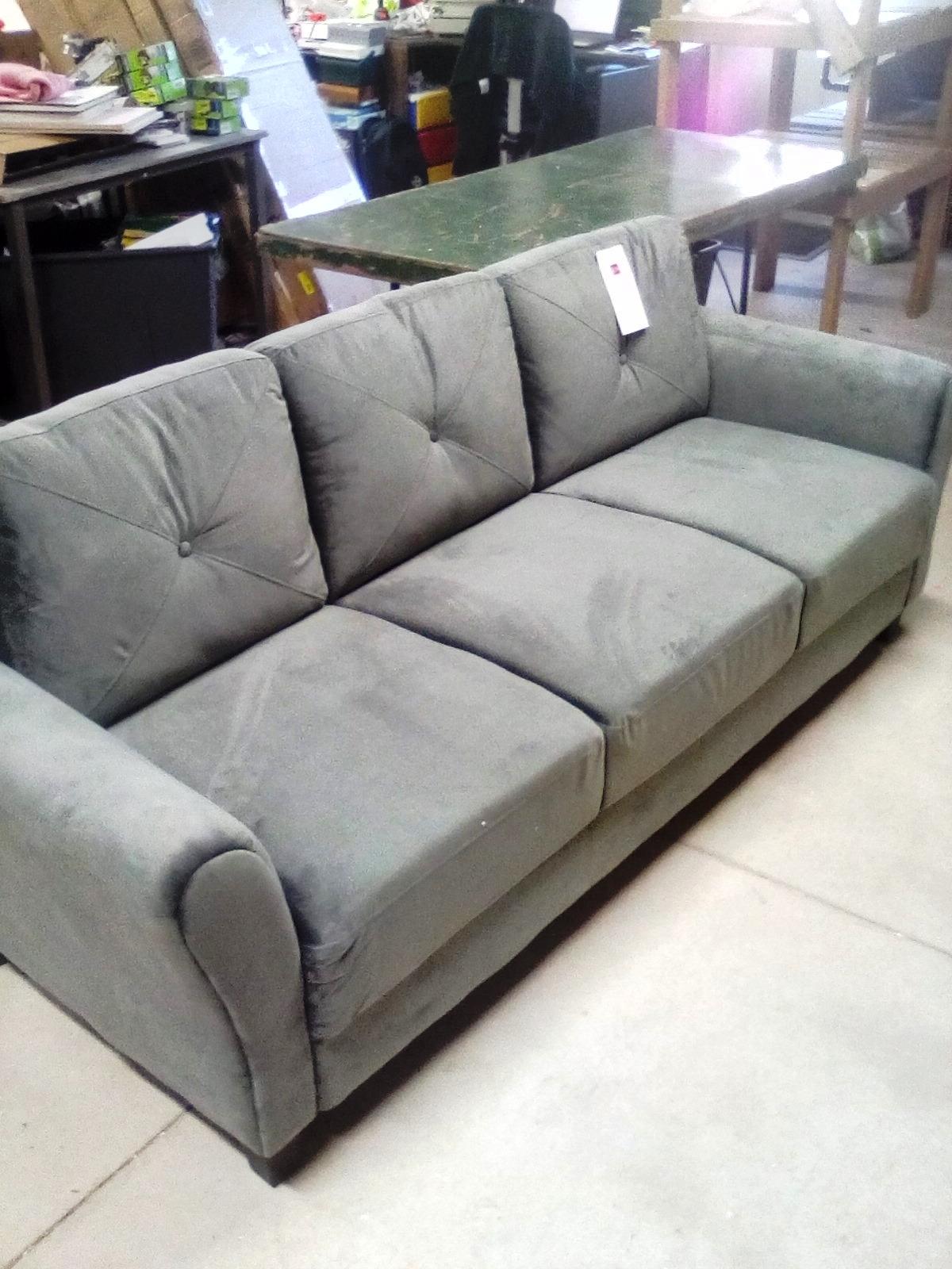 Lifestyles Grey Microfiber Sofa