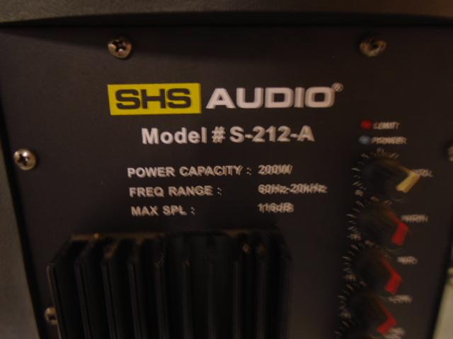 Like New SHS Audio Model SHS-S-212-A 200 Watt Powered Speaker