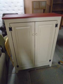 Painted Double Door Jelly Cabinet w/ Shelves