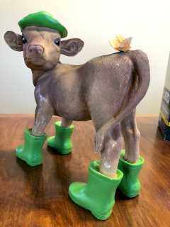 Patriot Yard Spinner-Decorative Milk Plaque-Tin Milk Sign-Cow Figurine-Basket