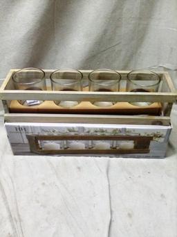 Heritage Home Grey Wood Candle Caddy