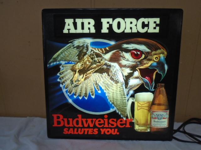 Lighthed Budweiser "Air Force" Bar Sign