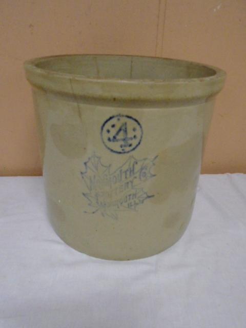 Monmouth Pottery Co. 4 Gallon Crock