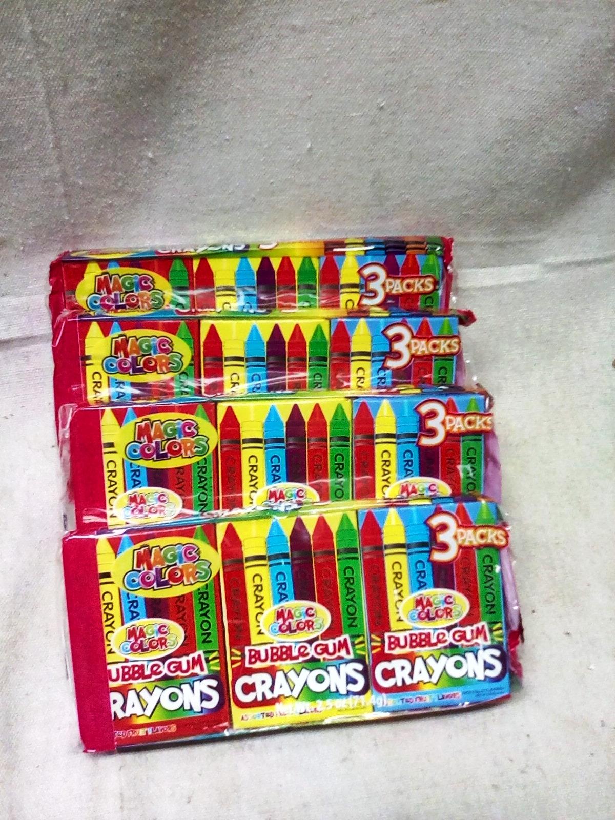 Four Paks of Crayon Bubble Gum